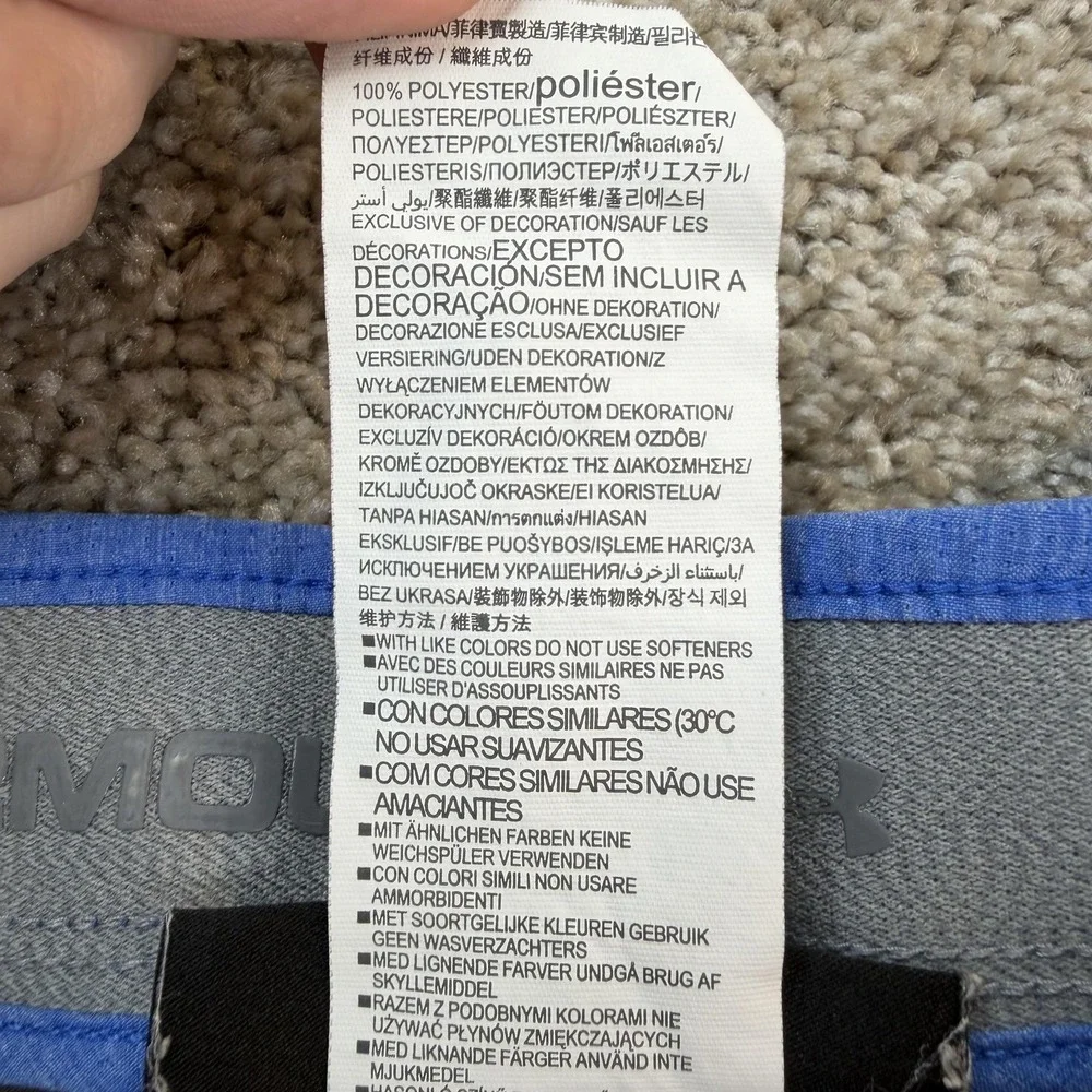 Under Armour Chino Shorts Mens 32 Blue Microfiber 10 Inseam Golf Casual Summer